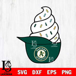 Oakland Athletics Ice Cream Hat Svg Eps Dxf Png File, Digital Download, Instant Download