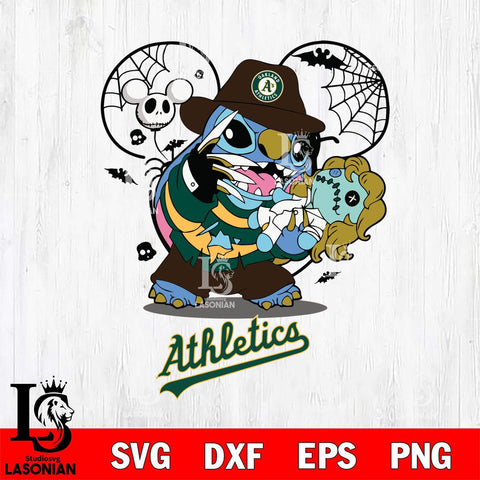 Oakland Athletics Stitch Freddy Krueger Halloween Svg Eps Dxf Png File, Digital Download, Instant Download