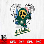 Oakland Athletics Stitch Ghost Face Halloween 2 Svg Eps Dxf Png File, Digital Download, Instant Download