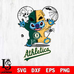 Oakland Athletics Stitch Horror Halloween 2 Svg Eps Dxf Png File, Digital Download, Instant Download