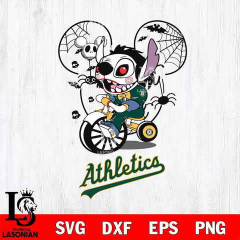 Oakland Athletics Stitch Jigsaws Halloween Svg Eps Dxf Png File, Digital Download, Instant Download