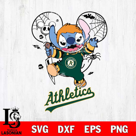 Oakland Athletics Stitch Michael Halloween Svg Eps Dxf Png File, Digital Download, Instant Download