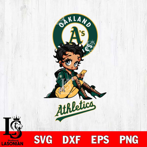 Oakland Athletics Style Black Fan Girl Betty Boop