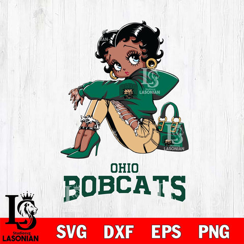 Ohio Bobcats Betty Boop Black Fan Girl Svg Eps Dxf Png File, Digital Download, Instant Download