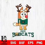 Ohio Bobcats Bluey Chilli Christmas Deer Svg Eps Dxf Png File, Digital Download