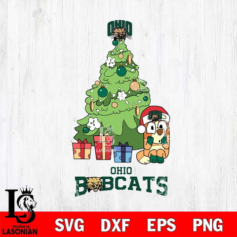 Ohio Bobcats Bluey Chilli Christmas Tree Svg Eps Dxf Png File, Digital Download