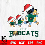 Ohio Bobcats Bluey Family Christmas Svg Eps Dxf Png File, Digital Download