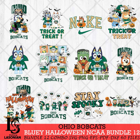 Ohio Bobcats Bluey Halloween NCAA 12 SVG Eps Dxf Png File, Bundle NCAA svg, Digital Download, Instant Download