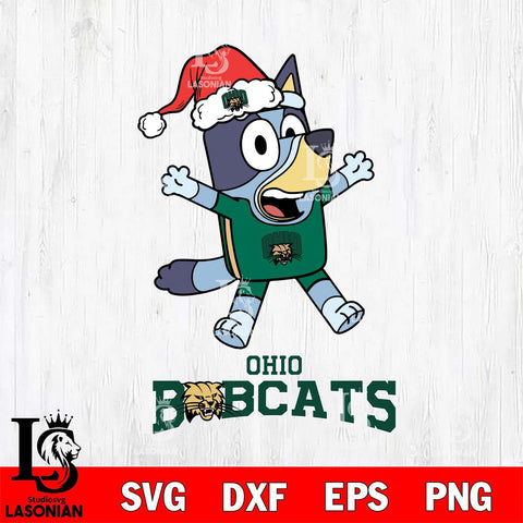 Ohio Bobcats Bluey Happy Christmas Svg Eps Dxf Png File, Digital Download