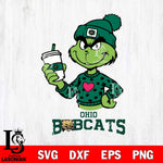 Ohio Bobcats Boujee Grinch Heart Christmas Cut Files Cricut, Svg Dxf Eps Png file, Digital download , Silhouette