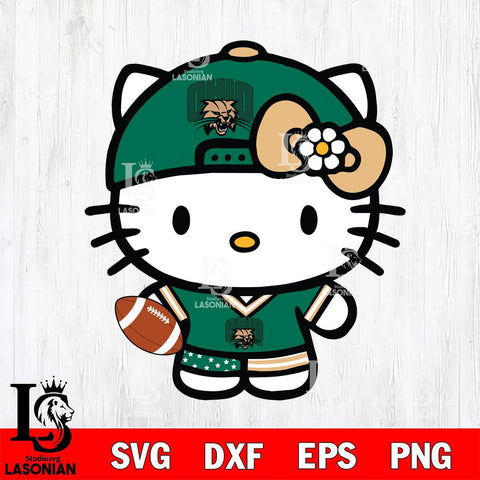 Ohio Bobcats Cute Hello Kitty Football 10 Svg Eps Dxf Png File, NCAA svg, Digital Download, Instant Download