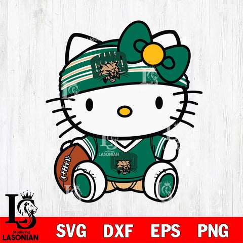 Ohio Bobcats Cute Hello Kitty Football 12 Svg Eps Dxf Png File, NCAA svg, Digital Download, Instant Download