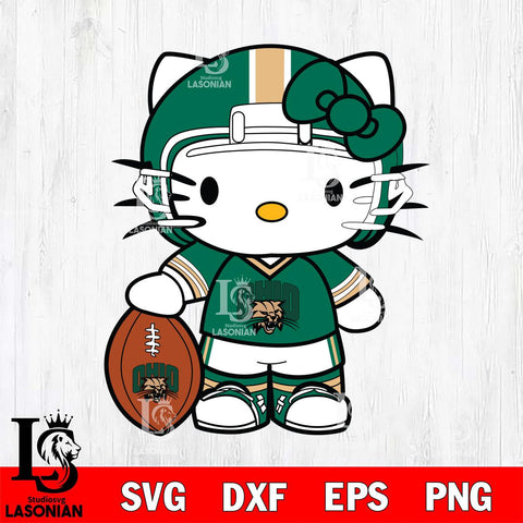 Ohio Bobcats Cute Hello Kitty Football 3 Svg Eps Dxf Png File, NCAA svg, Digital Download, Instant Download