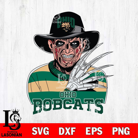 Ohio Bobcats Freddy Krueger Horror Halloween Svg Eps Dxf Png File, NCAA svg, Digital Download, Instant Download