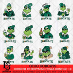 Ohio Bobcats Grinch Christmas NCAA Bundle 12 Svg Eps Dxf Png File,Cricut files, Digital Download, Instant Download