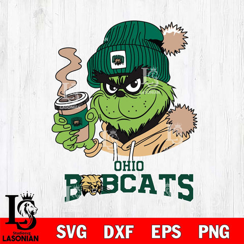 Ohio Bobcats Grinch Cofffe Hoodie Cut Files Cricut, Svg Dxf Eps Png file, Digital download , Silhouette