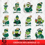 Ohio Bobcats Grinch NCAA Bundle 12 SVG Eps Dxf Png File, Digital Download, Instant Download