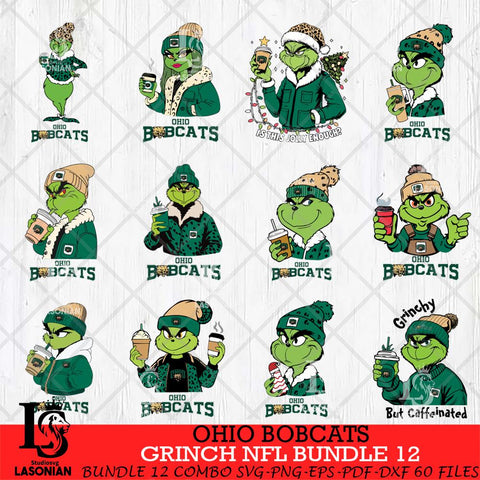 Ohio Bobcats Grinch NCAA Bundle 12 SVG Eps Dxf Png File, Digital Download, Instant Download