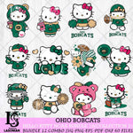 Ohio Bobcats Hello Kitty Bundle 12 SVG Svg Eps Dxf Png File, Digital Download, Instant Download