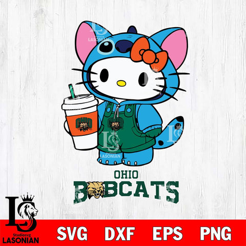 Ohio Bobcats Hello Kitty Stitch Svg Eps Dxf Png File, NCAA svg, Digital Download, Instant Download