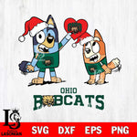 Ohio Bobcats Love Bluey Christmas Svg Eps Dxf Png File, Digital Download