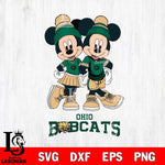 Ohio Bobcats Mickey And Minnie Mouse Football Svg Eps Dxf Png File, NCAA svg , File Cut , Digital Download , Instant Download, Cut Svg Files