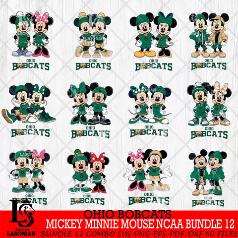 Ohio Bobcats Mickey Minnie Mouse NCAA Bundle 12 Svg Eps Dxf Png File, Bundle NCAA svg , File Cut , Digital Download , Instant Download, Cut Svg Files