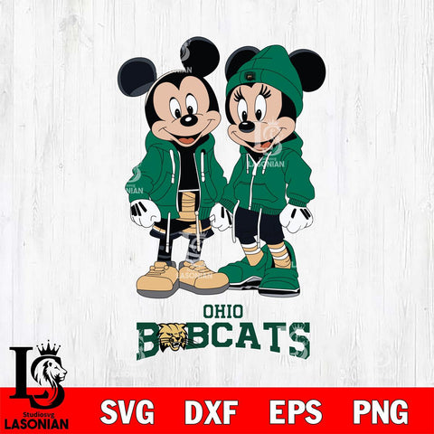 Ohio Bobcats Mickey Minnie Mouse Rugby Svg Eps Dxf Png File, NCAA svg , File Cut , Digital Download , Instant Download, Cut Svg Files