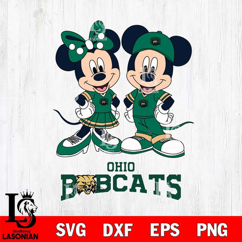 Ohio Bobcats Mickey Minnie Mouse rugby ball Svg Eps Dxf Png File, NCAA svg , File Cut , Digital Download , Instant Download, Cut Svg Files