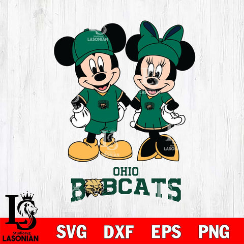 Ohio Bobcats Mickey Minnie Rugby Svg Eps Dxf Png File, NCAA svg , File Cut , Digital Download , Instant Download, Cut Svg Files