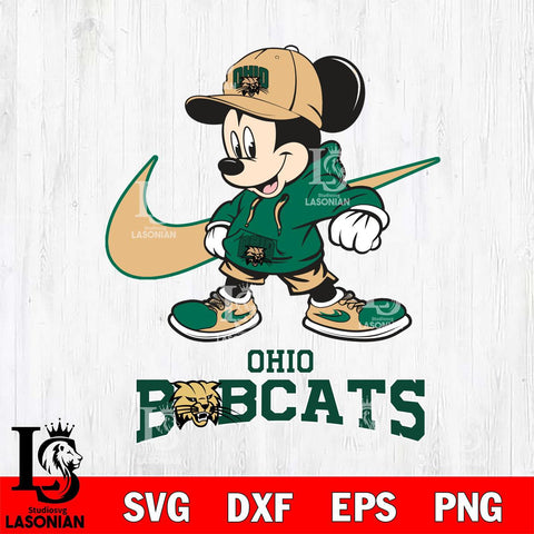 Ohio Bobcats Mickey Mouse NIKE, Svg Eps Dxf Png File, Digital Download