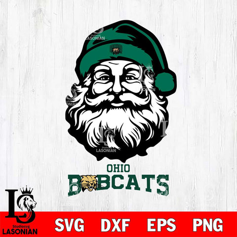 Ohio Bobcats Santa Claus Christmas Svg dxf eps png pdf file,NCAA svg,Digital Download,Cricut file