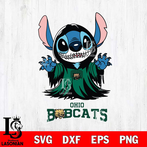 Ohio Bobcats Stitch Ghost Svg Eps Dxf Png File, NCAA svg, Digital Download, Instant Download