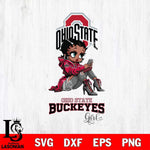 Ohio State Buckeyes Beauty Black Fan Girl Football, Svg Eps Dxf Png File, Digital Download