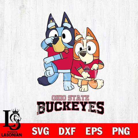 Ohio State Buckeyes Bluey & Bingo Svg Eps Dxf Png File, NCAA svg, Digital Download, Instant Download