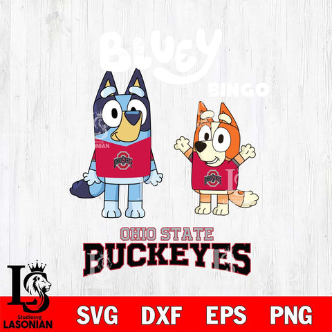 Ohio State Buckeyes Bluey & Bingo 4 Svg Eps Dxf Png File, NCAA svg, Digital Download, Instant Download