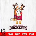 Ohio State Buckeyes Bluey Chilli Christmas Deer Svg Eps Dxf Png File, Digital Download