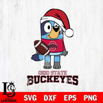 Ohio State Buckeyes Bluey Christmas Svg Eps Dxf Png File, Digital Download