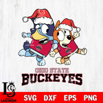 Ohio State Buckeyes Bluey Christmas Holiday Svg Eps Dxf Png File, Digital Download