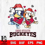 Ohio State Buckeyes Bluey Christmas NFL Svg Eps Dxf Png File, Digital Download