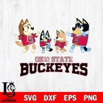 Ohio State Buckeyes Bluey Dance Squats Svg Eps Dxf Png File, Digital Download, Instant Download