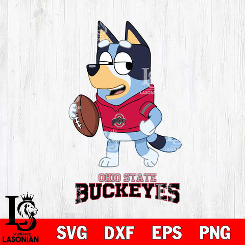 Ohio State Buckeyes Bluey Football Sport Svg Eps Dxf Png File, Digital Download ,Instant Download, Cricut File