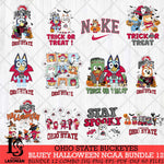 Ohio State Buckeyes Bluey Halloween NCAA 12 SVG Eps Dxf Png File, Bundle NCAA svg, Digital Download, Instant Download