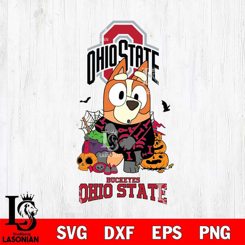 Ohio State Buckeyes Bluey Halloween NCAA Svg Eps Dxf Png File, Digital Download, Instant Download