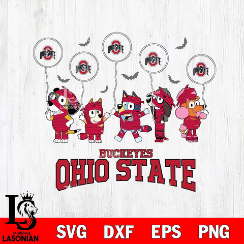 Ohio State Buckeyes Bluey Halloween Spooky Svg Eps Dxf Png File, Digital Download, Instant Download