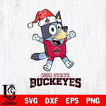 Ohio State Buckeyes Bluey Happy Christmas Svg Eps Dxf Png File, Digital Download