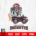 Ohio State Buckeyes Bluey friends car Svg Eps Dxf Png File, NCAA svg, Digital Download, Instant Download