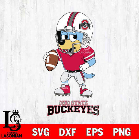 Ohio State Buckeyes Bluey rugby Svg Eps Dxf Png File, Digital Download ,Instant Download, Cricut File