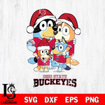 Ohio State Buckeyes Christmas Bluey Family Sport Cut Files,Bluey Cricut,Christmas Svg , Bluey svg , Digital Download, dxf eps png pdf file