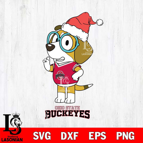 Ohio State Buckeyes Christmas Bluey Honey Sport Cut Files,Bluey Cricut,Christmas Svg , Bluey svg , Digital Download, dxf eps png pdf file